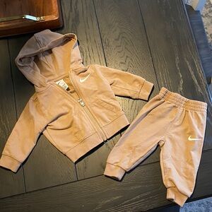Nike Light Brown Baby Hoodie and Joggers Set for Baby